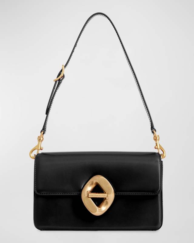 Small Oversize Ring Leather Shoulder Bag